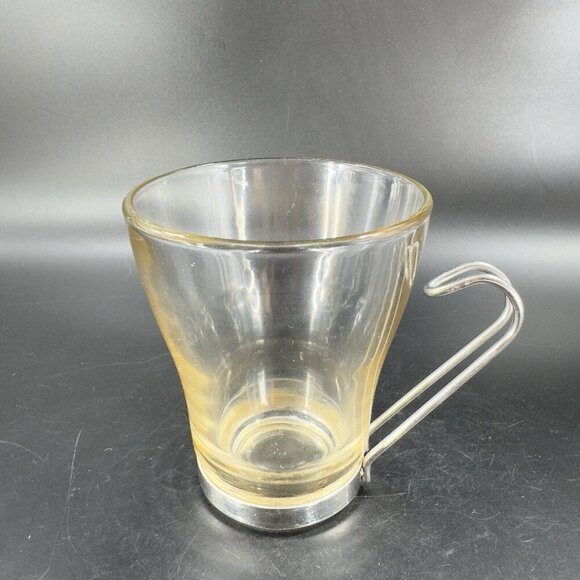 Bormioli Rocco Verdi Espresso Cup Mug With Stainless Steel Handle Set 2 Glasses - Picture 10 of 16